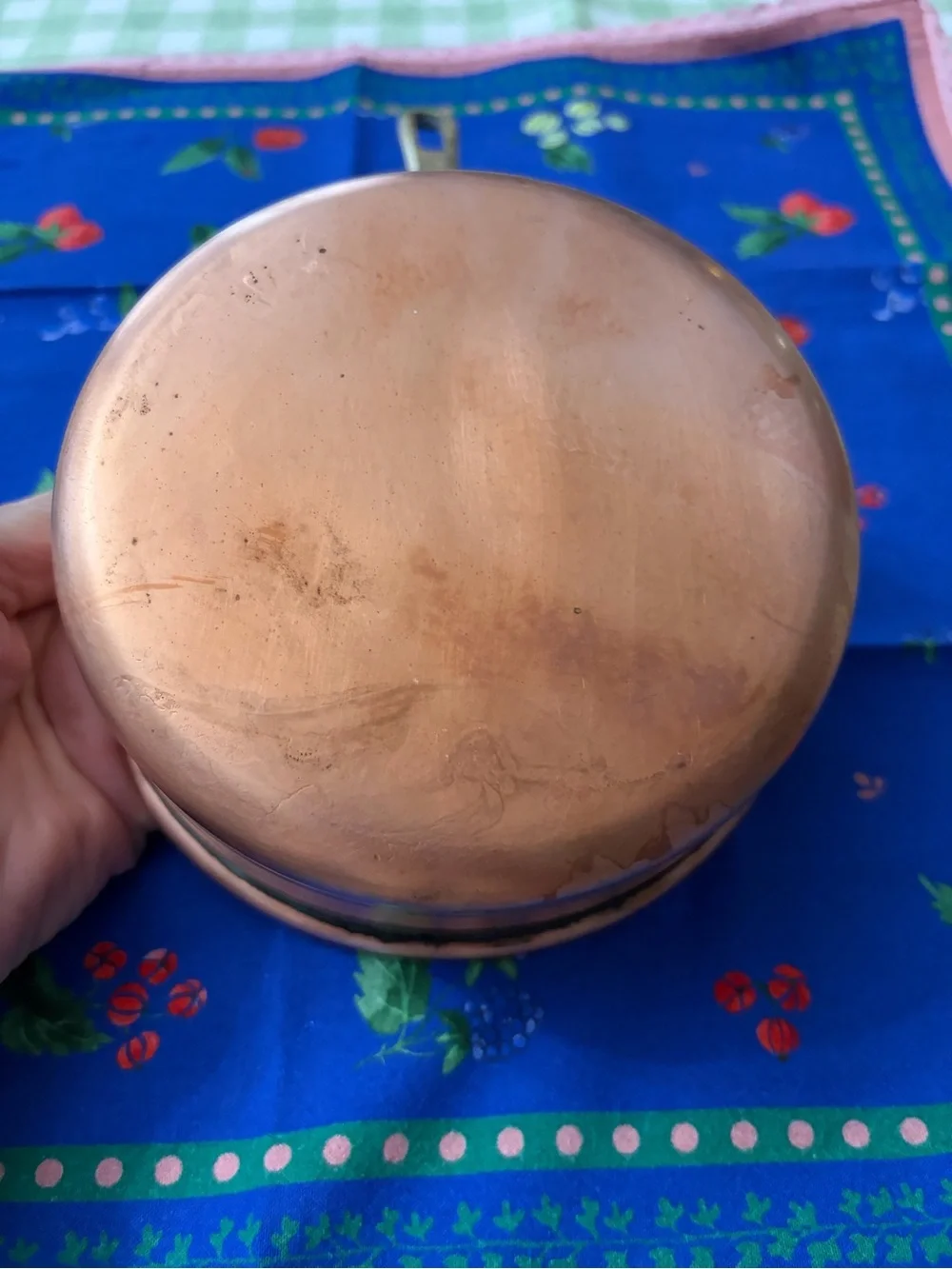 Vintage Copper Saucepan with Brass Handle - Classic Kitchen Pan